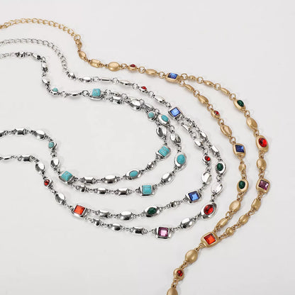 Vintage Multi-Gemstone Necklace -