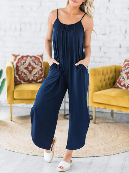 Slit Spaghetti Strap Jumpsuit -