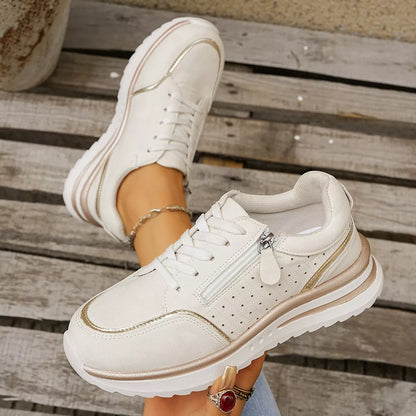 Round Toe Lace Up Sneakers -
