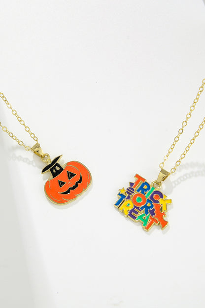 Two-Piece Halloween Theme Necklace Set - Style I One Size