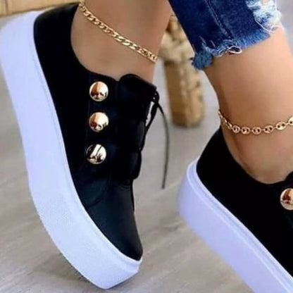 Round Toe Platform Sneakers -