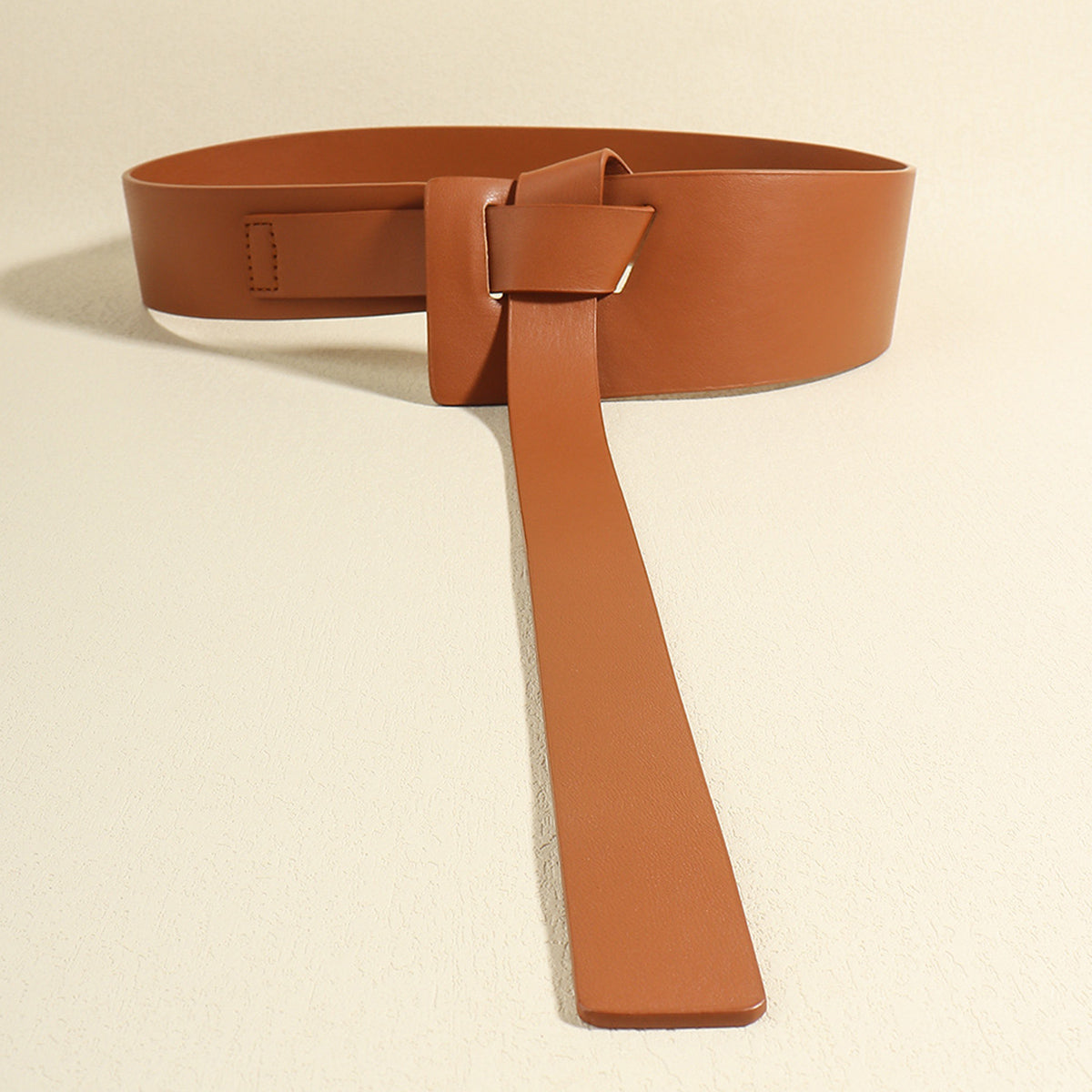 Knot Detail PU Belt - Caramel One Size