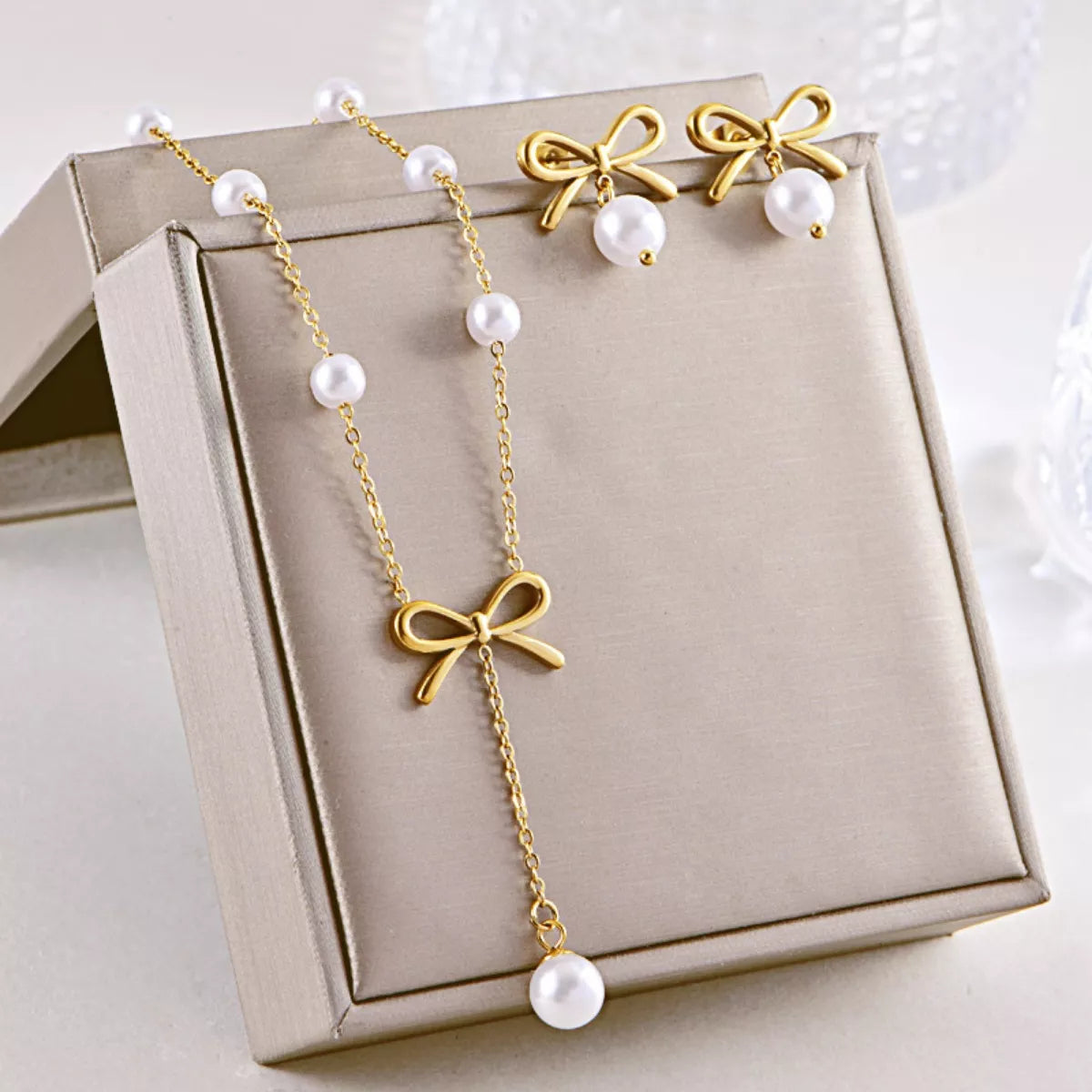 Bowknot Pearl Jewelry Set -