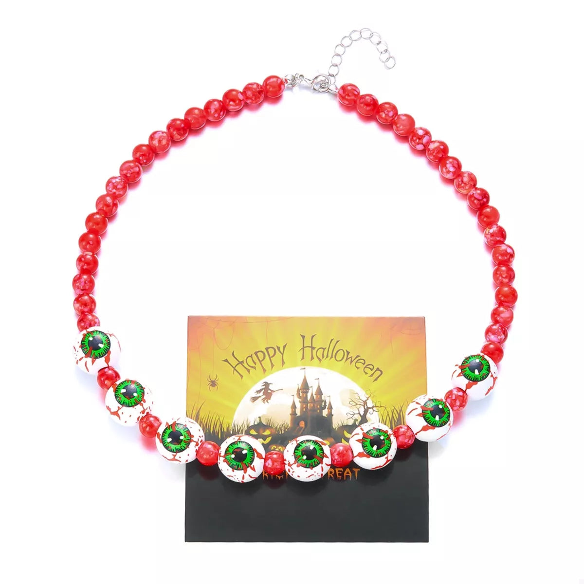 Halloween Beaded Necklace and Bracelet Jewelry Set -