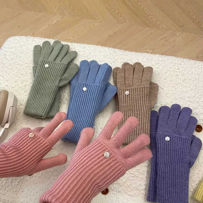 Ribbed Knit Touchscreen Gloves -