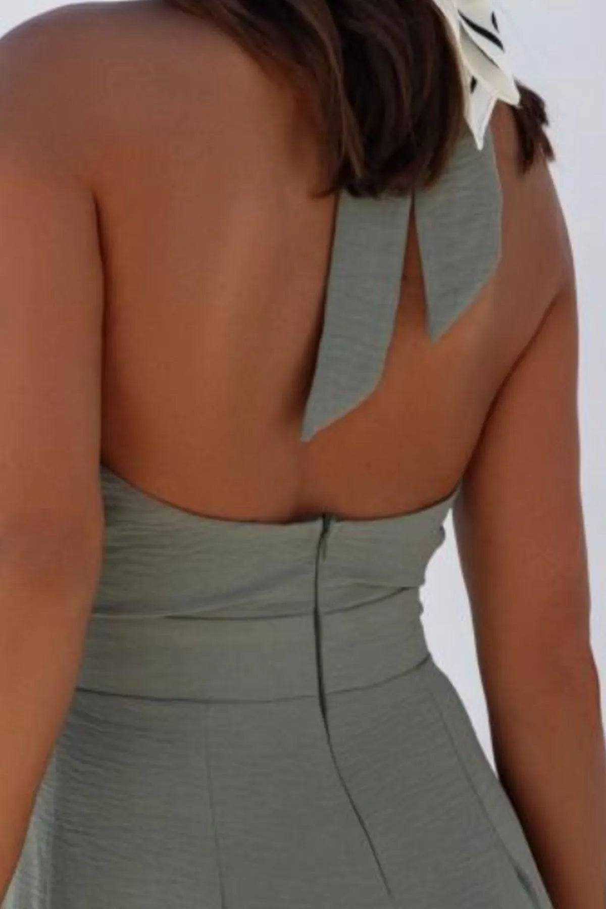 Halter Neck Wide Leg Jumpsuit -