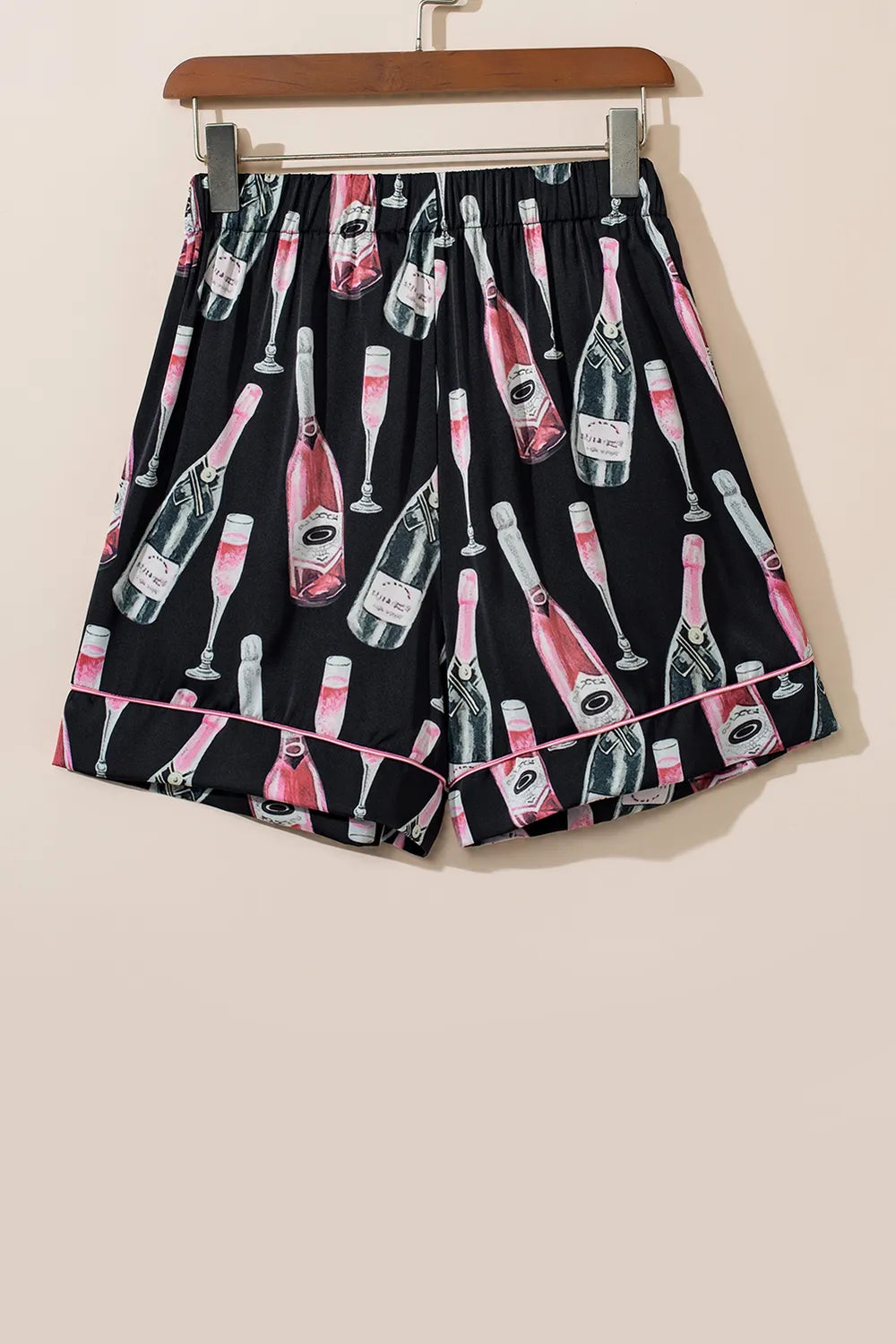 Champagne Print Short Sleeve Top and Shorts Set -