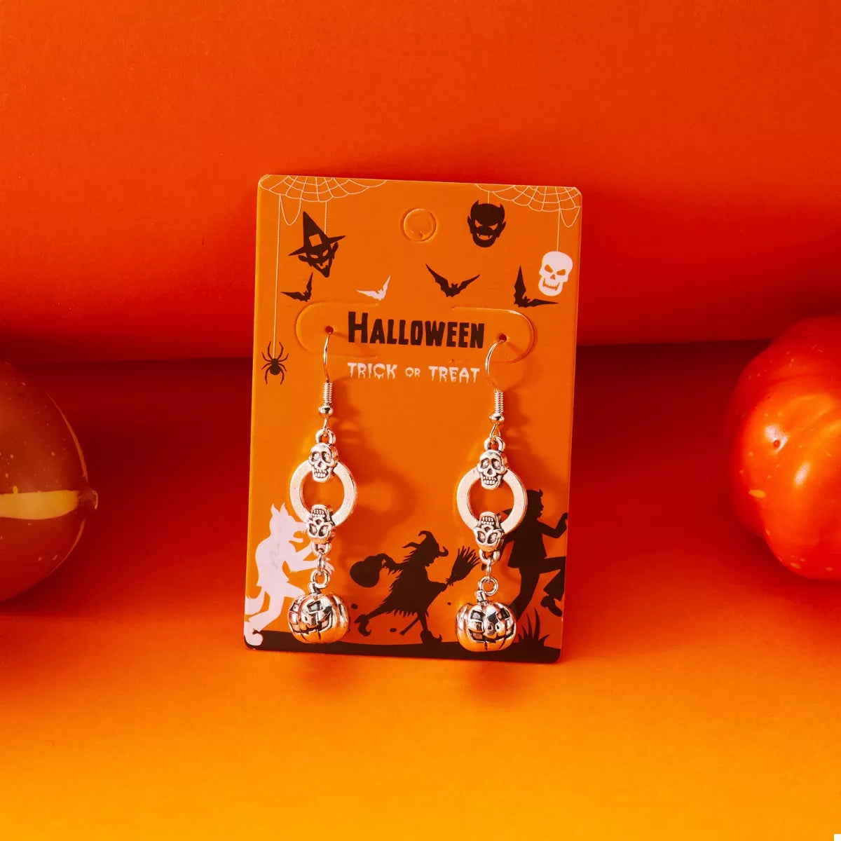 Halloween Pumpkin Dangle Earrings -