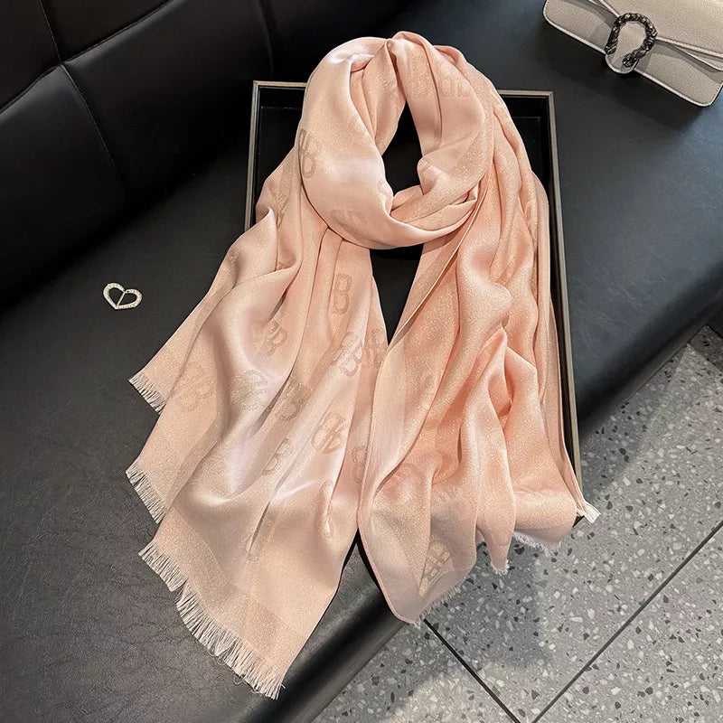 Raw Hem Scarf - Blush Pink One Size