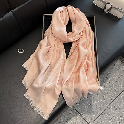 Raw Hem Scarf - Blush Pink One Size