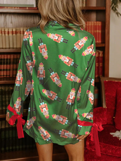 Nutcracker Button Up Top and Shorts Lounge Set -