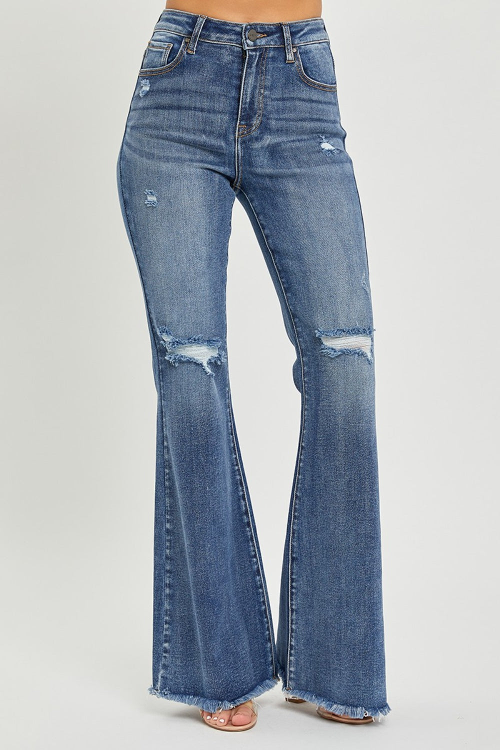 High Waist Distressed Fare Jeans