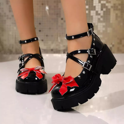 Bow Decor Mary Jane Loafers -