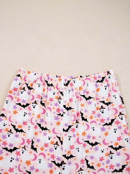 Ghost Print Button Up Top and Pants Lounge Set -