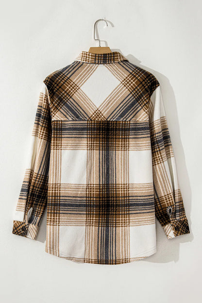 Plaid Button Up Long Sleeve Shacket -