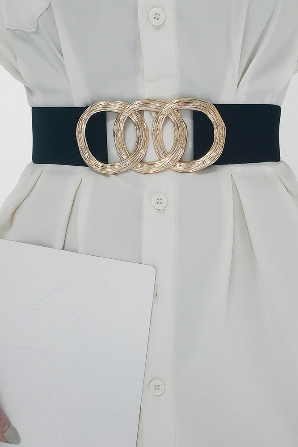 Buckle Elastic Wide Belt -