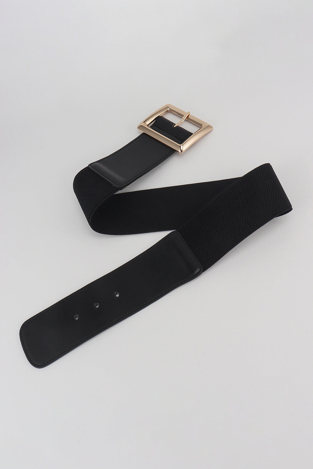 Rectangle Buckle Elastic Wide Belt -