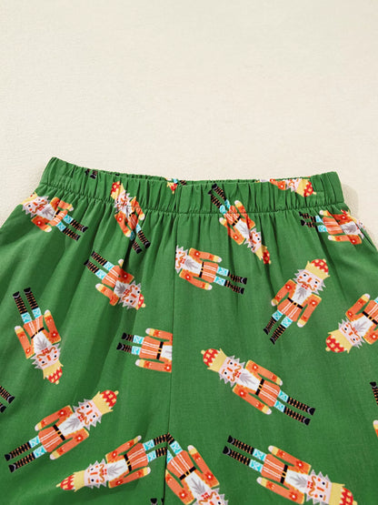 Nutcracker Button Up Top and Shorts Lounge Set -