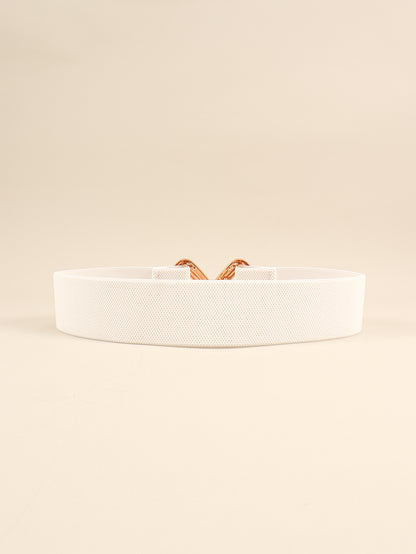 Geometric Buckle Elastic Wide Belt -