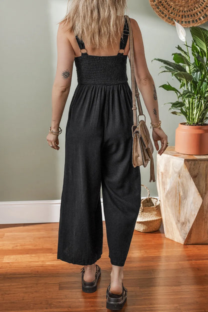 Front Cut Out Wide Leg Jumpsuit -