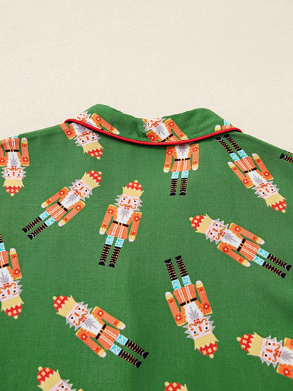 Nutcracker Button Up Top and Shorts Lounge Set -