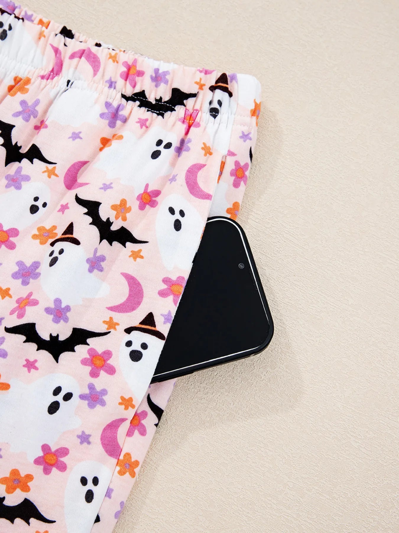 Ghost Print Button Up Top and Pants Lounge Set -