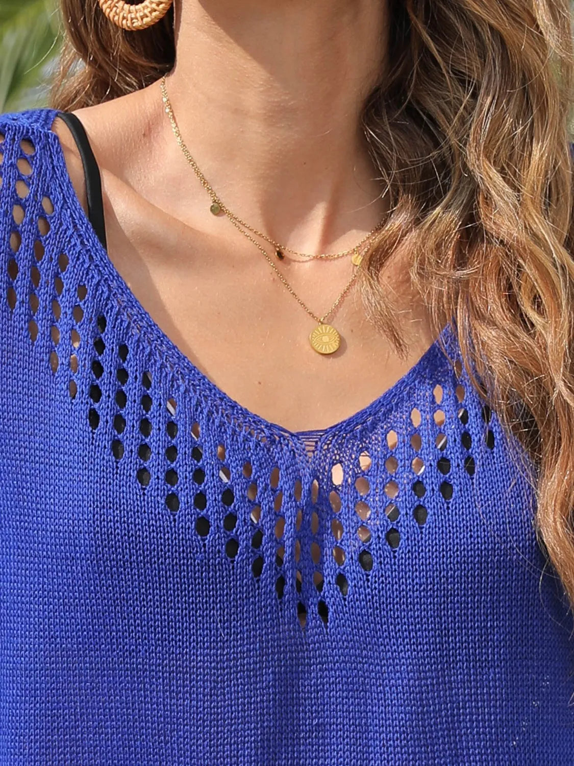 Crochet Trim Beach Cover-Up Dress -