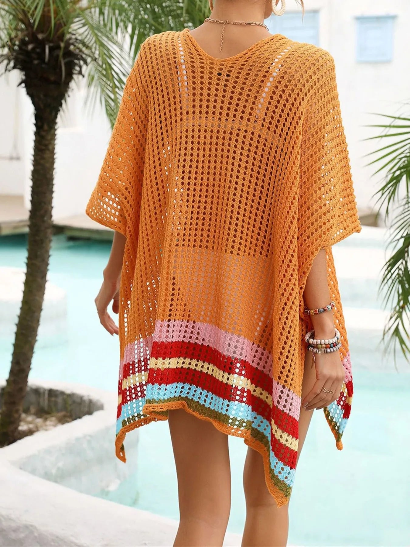 Crochet V-Neck Cover-Up Dress -
