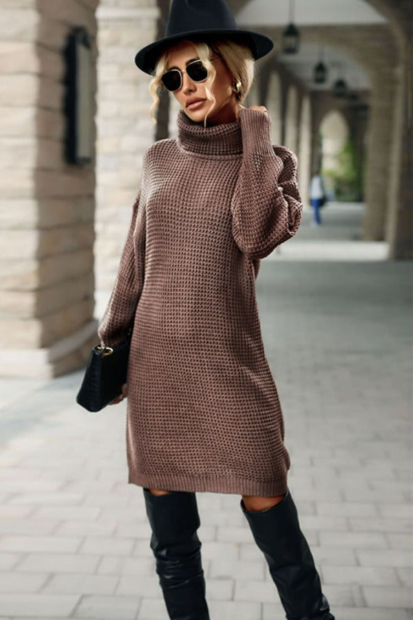 Turtleneck Mini Sweater Dress | AdoreStarr