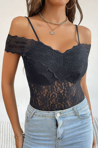 Lace Cold-Shoulder Bodysuit | AdoreStarr