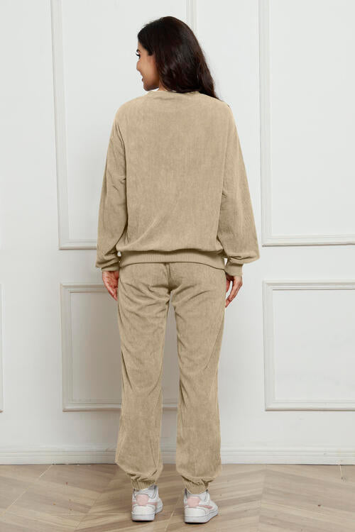 Corduroy Sweatshirt and Sweatpants Set | AdoreStarr