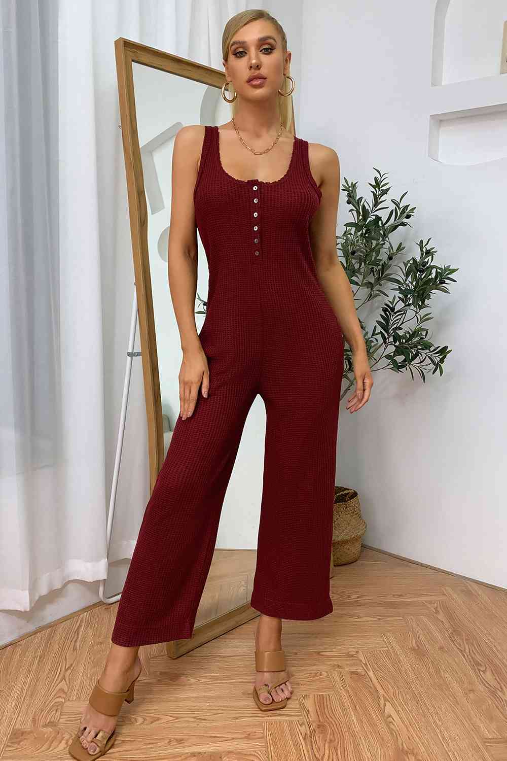 Sleeveless Straight Leg Jumpsuit | AdoreStarr