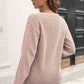 Ribbed Openwork Sleeve Pullover Sweater | AdoreStarr