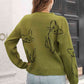 Cat Pattern Round Neck Pullover Sweater | AdoreStarr