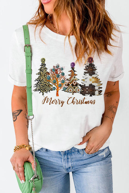 Christmas Tree Graphic Short Sleeve T-Shirt | AdoreStarr