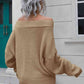 Off-Shoulder Ribbed Pullover Sweater | AdoreStarr