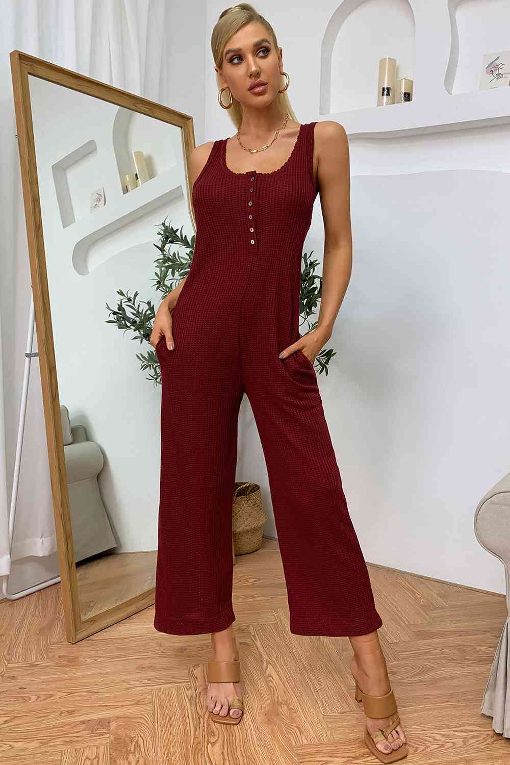 Sleeveless Straight Leg Jumpsuit | AdoreStarr