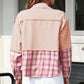 Plaid Raw Hem Button Up Jacket | AdoreStarr