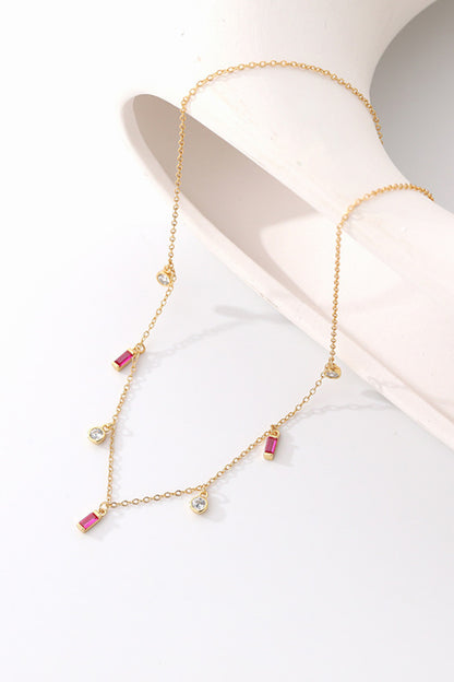 Multi-Charm Chain Necklace - Rose One Size