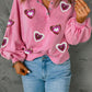 Heart Sequin Mineral Wash Sweatshirt | AdoreStarr