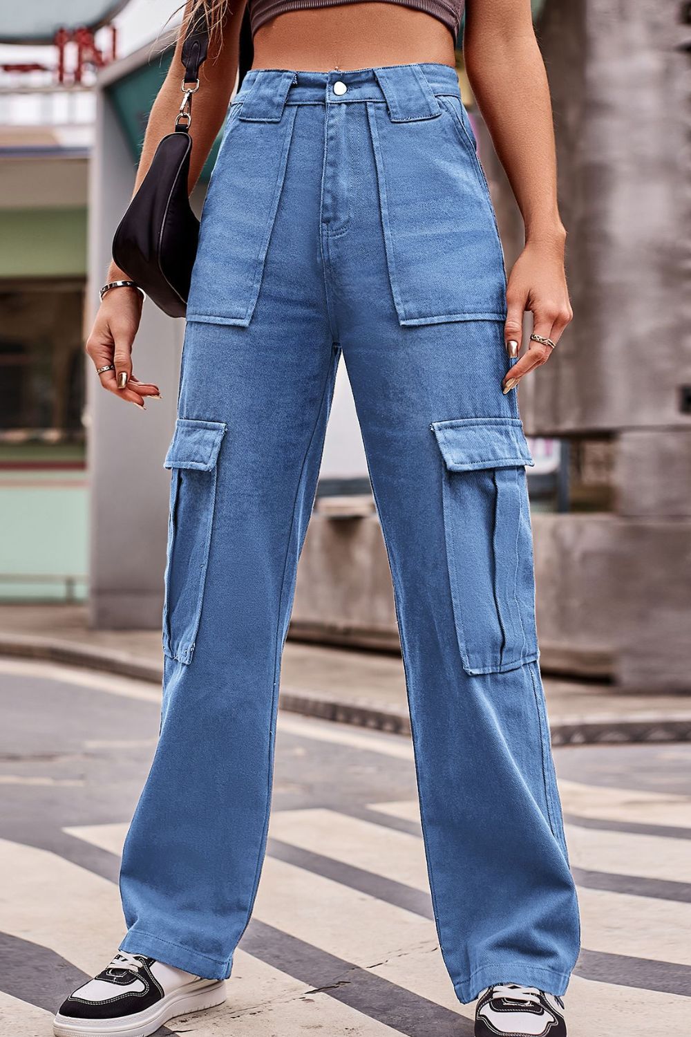Buttoned Loose Fit Jeans | AdoreStarr