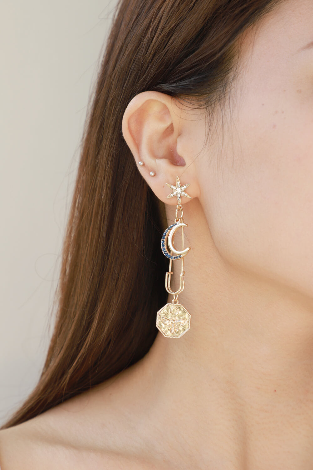 Moon and Star Drop Earrings | AdoreStarr