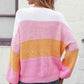 Color Block Ribbed Pullover Sweater | AdoreStarr