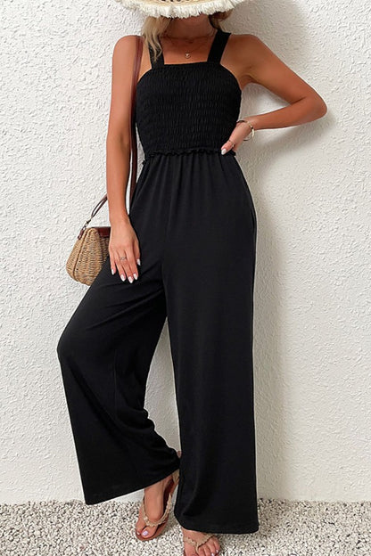 Smocked Sleeveless Jumpsuit | AdoreStarr