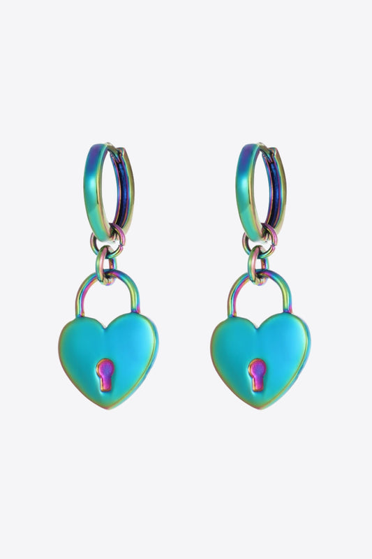 Lock Heart Drop Earrings | AdoreStarr