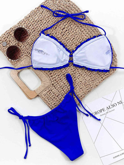 Frill Trill Halter Neck Bikini Set | AdoreStarr