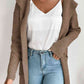 Ribbed Open Front Hooded Cardigan | AdoreStarr
