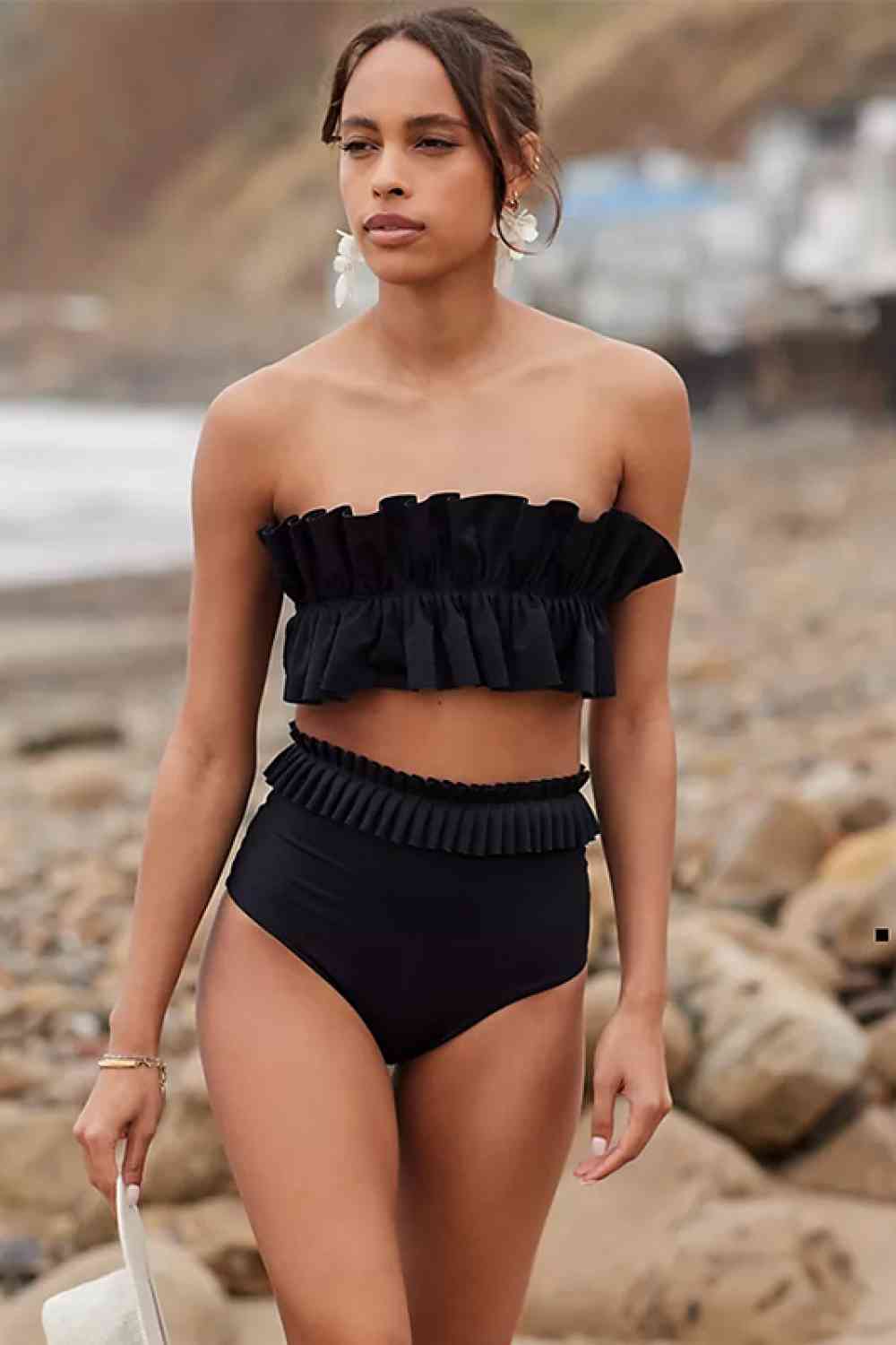 Ruffled Tie Back Two-Piece Swim Set | AdoreStarr