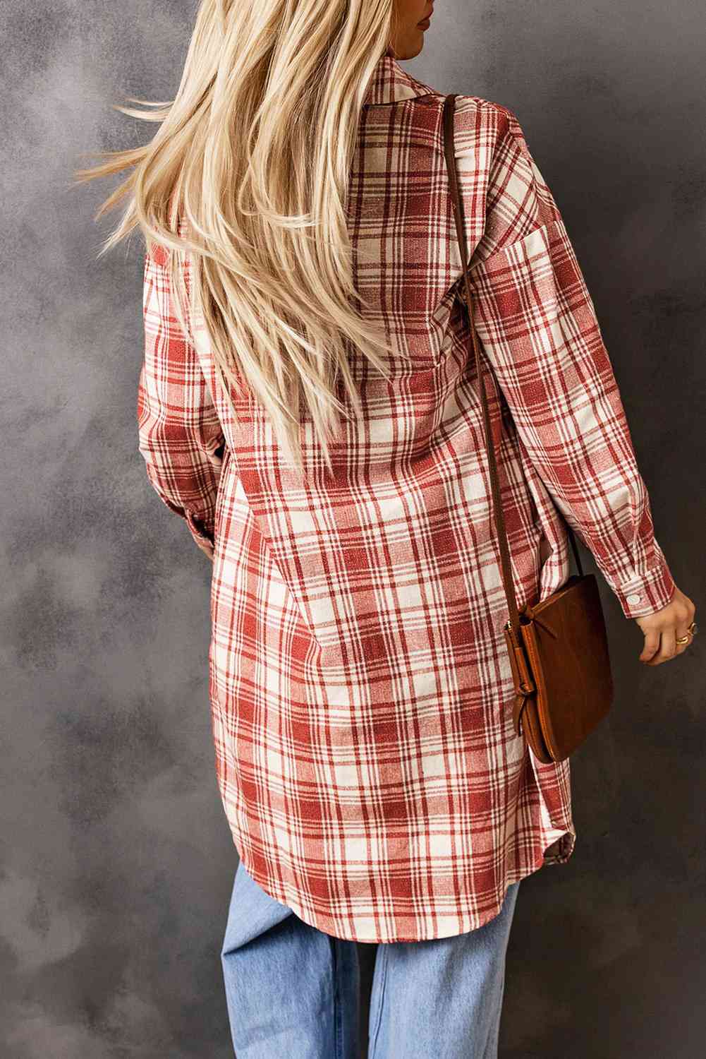 Plaid Button-Up Longline Shacket | AdoreStarr