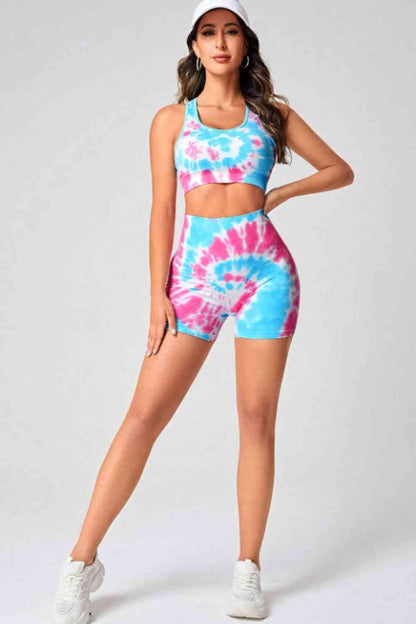 Tie-Dye Sports Bra and Shorts Set | AdoreStarr